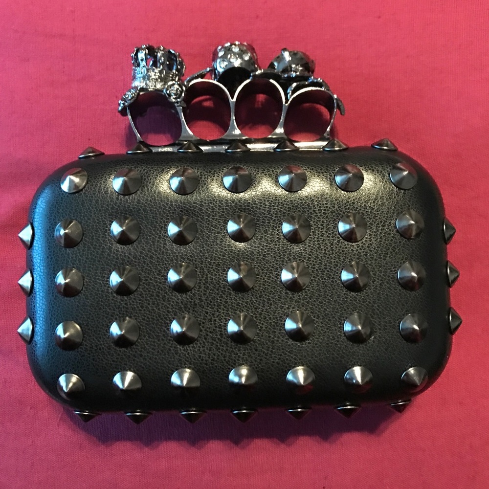 Small studded knuckle clutch/cross body